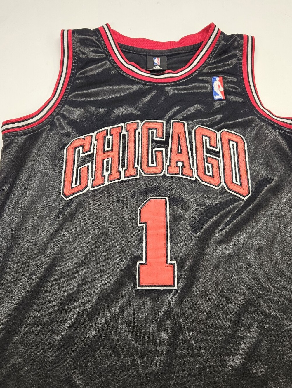 Adidas Chicago Bulls Derrick Rose NBA Basketball Jersey Sz 50 Swingman Black Red